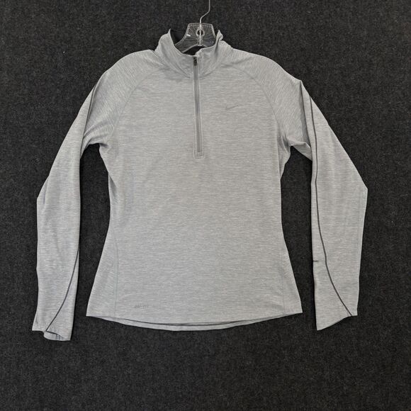 Nike Element Pullover Women's Medium Gray Dri-FIT Half 1/2 Zip Running Top - Picture 1 of 11